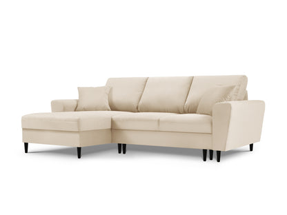 Kyoto Corner Sofa With Bed Function And Box, 4 Seats, 241x145 cm — Beige / Left