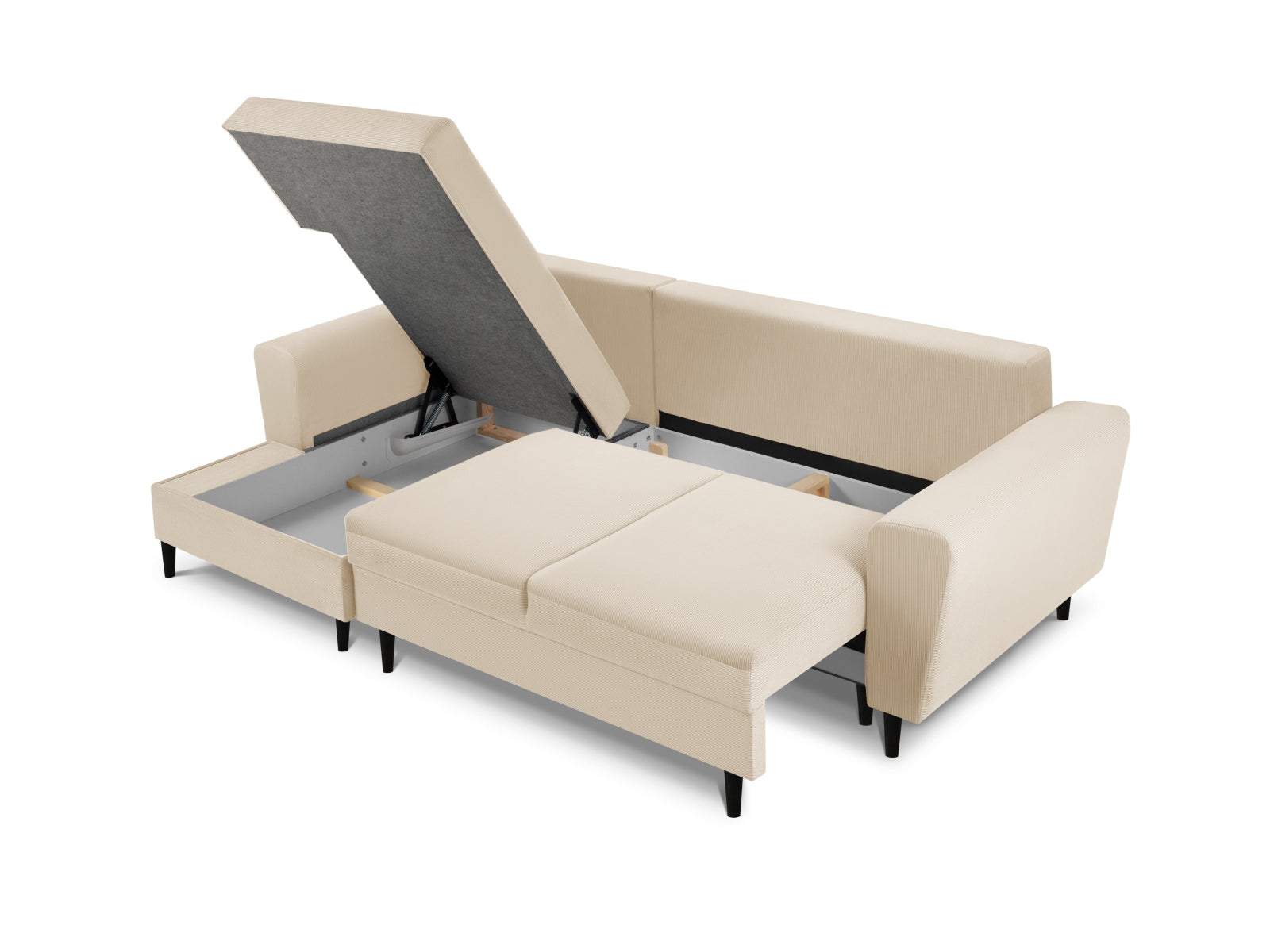 Kyoto Corner Sofa With Bed Function And Box, 4 Seats, 241x145 cm
