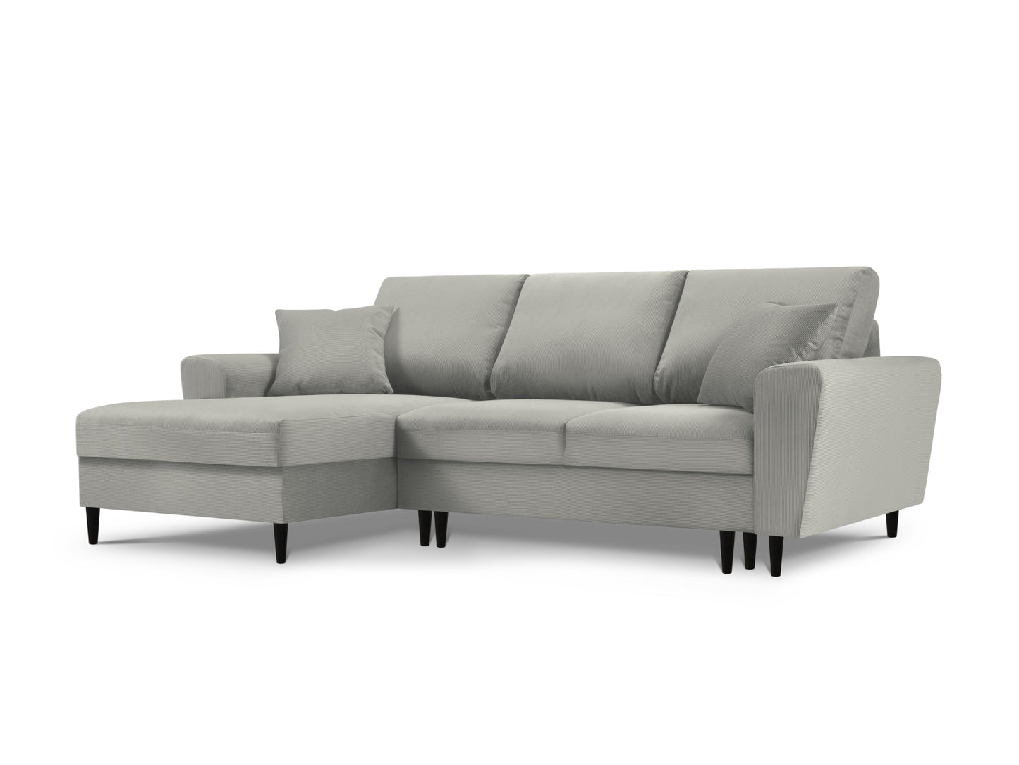 Kyoto Corner Sofa With Bed Function And Box, 4 Seats, 241x145 cm — Light Grey / Left