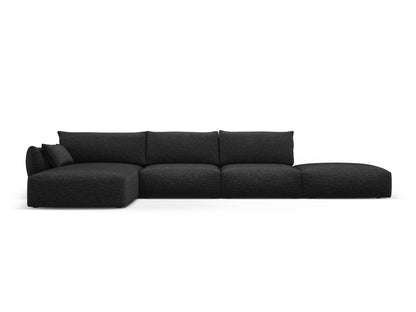 Matera Corner Sofa, 5 Seats, 364x171 cm — Black / Left