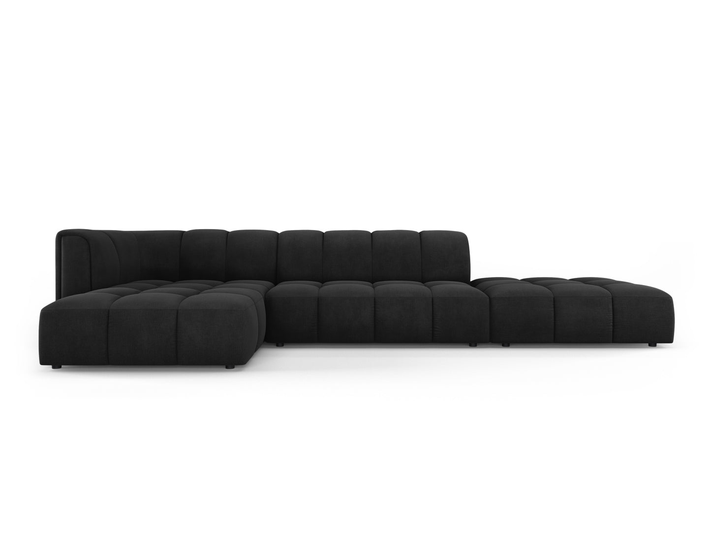 Moritz Modular Corner Sofa, 5 Seats, 323x160 cm — Black / Left