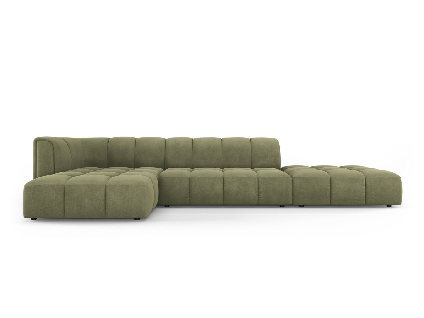 Moritz Modular Corner Sofa, 5 Seats, 323x160 cm — Light Green / Left
