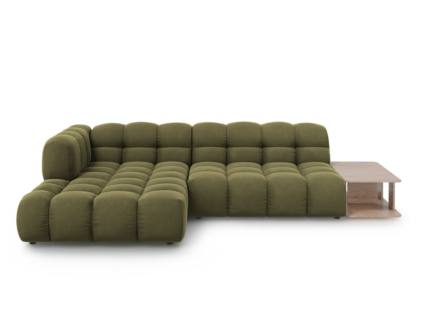 Sky Modular Corner Sofa, 4 Seats, 297x162 cm — Light Green / Left