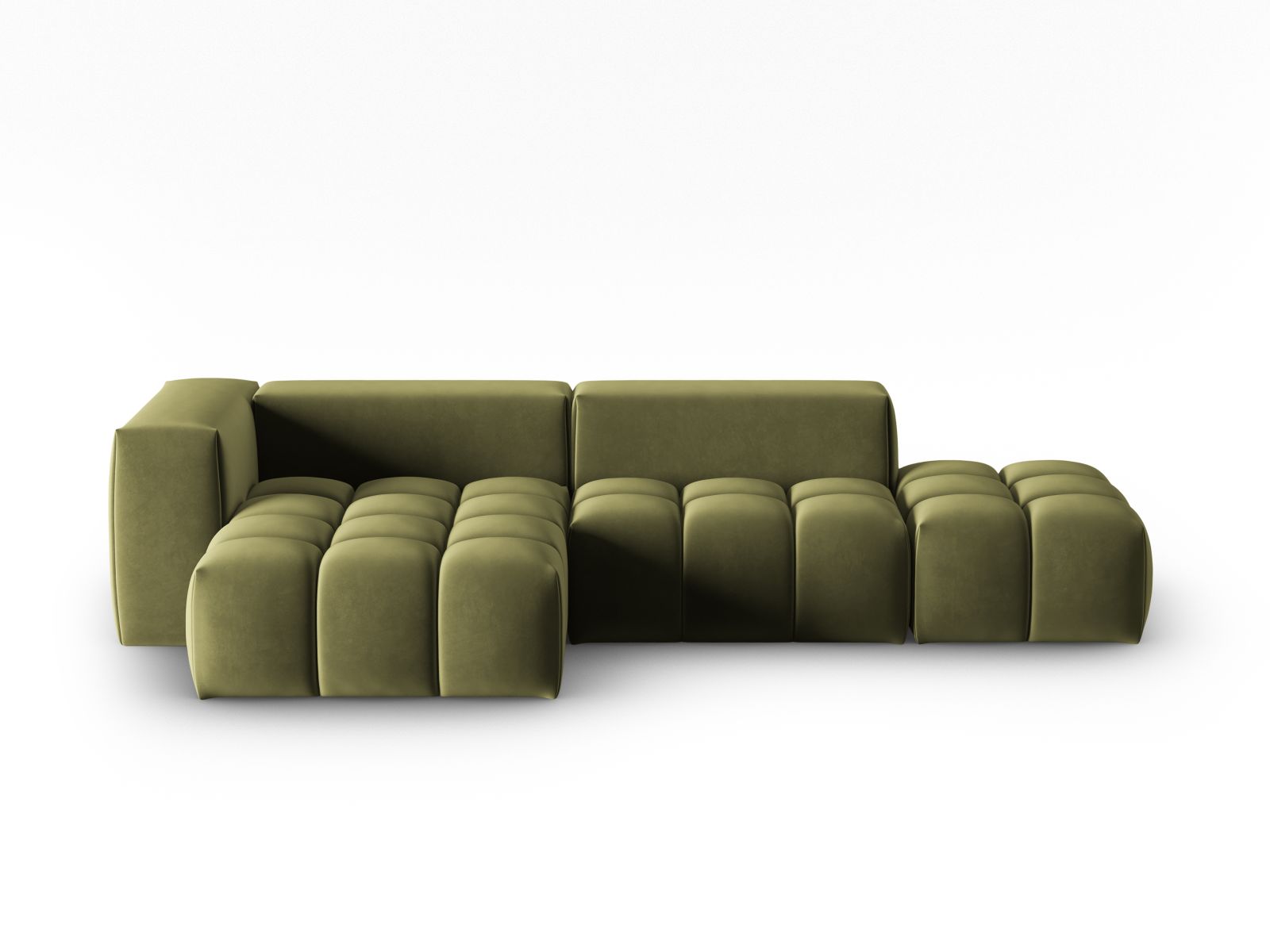 Verona Modular Corner Sofa, 4 Seats, 265x145 cm — Light Green / Left