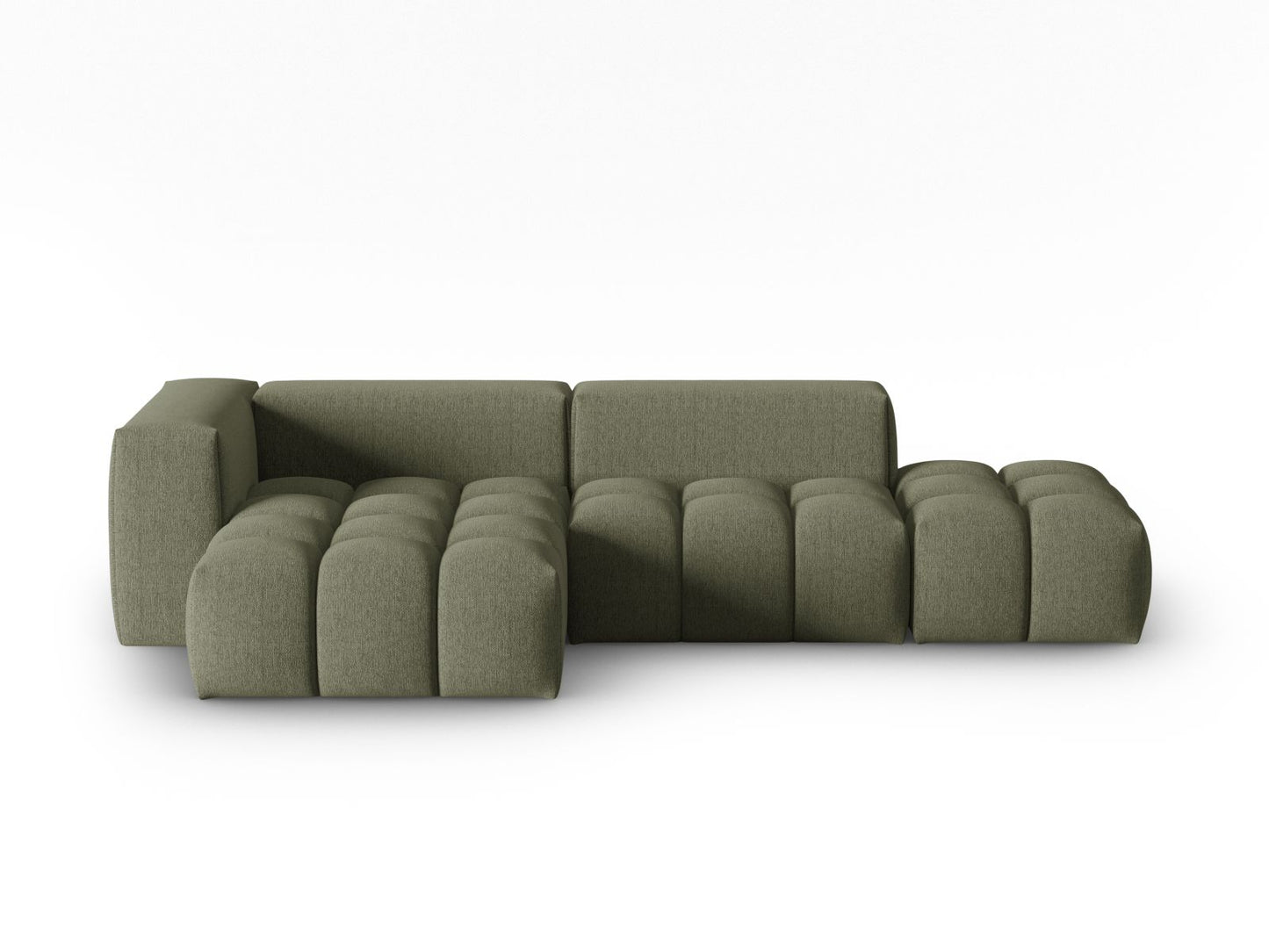 Verona Modular Corner Sofa, 4 Seats, 265x145 cm — Dark Olive Green / Left