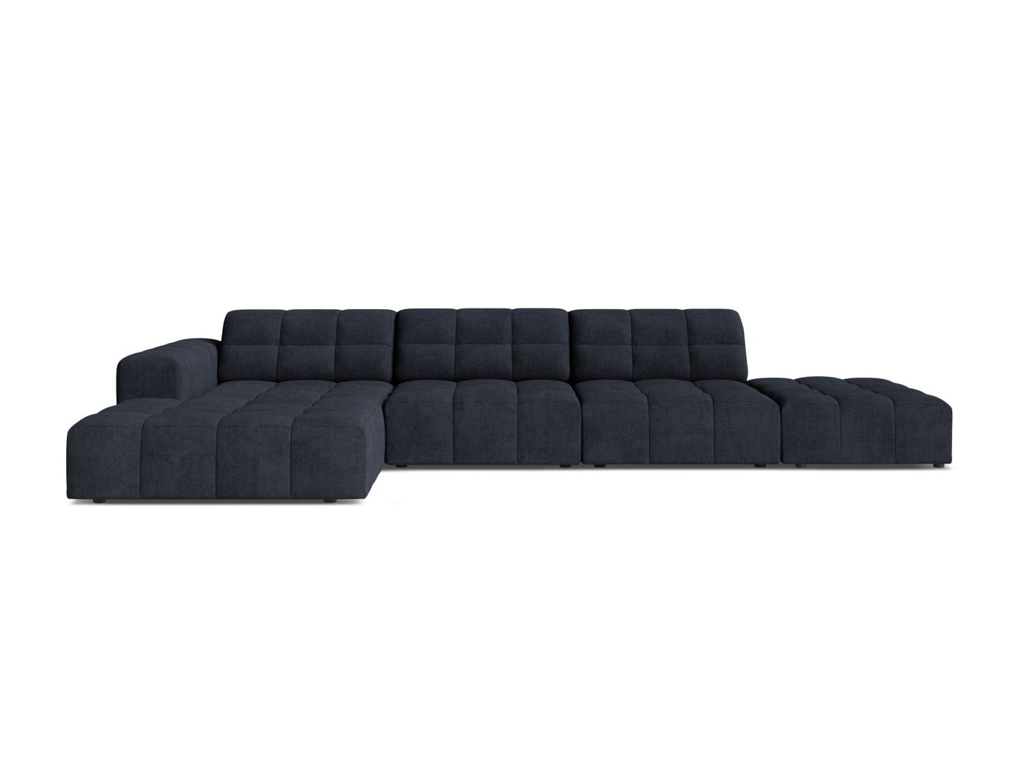 Chicago Corner Sofa, 5 Seats, 348x167 cm — Navy Blue / Left