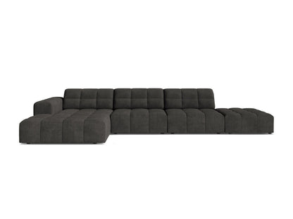 Chicago Corner Sofa, 5 Seats, 348x167 cm — Dark Grey / Left