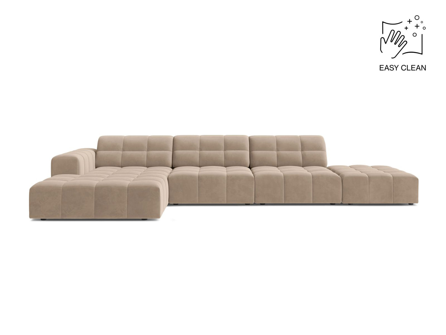 Chicago Corner Sofa, 5 Seats, 348x167 cm — Beige / Left