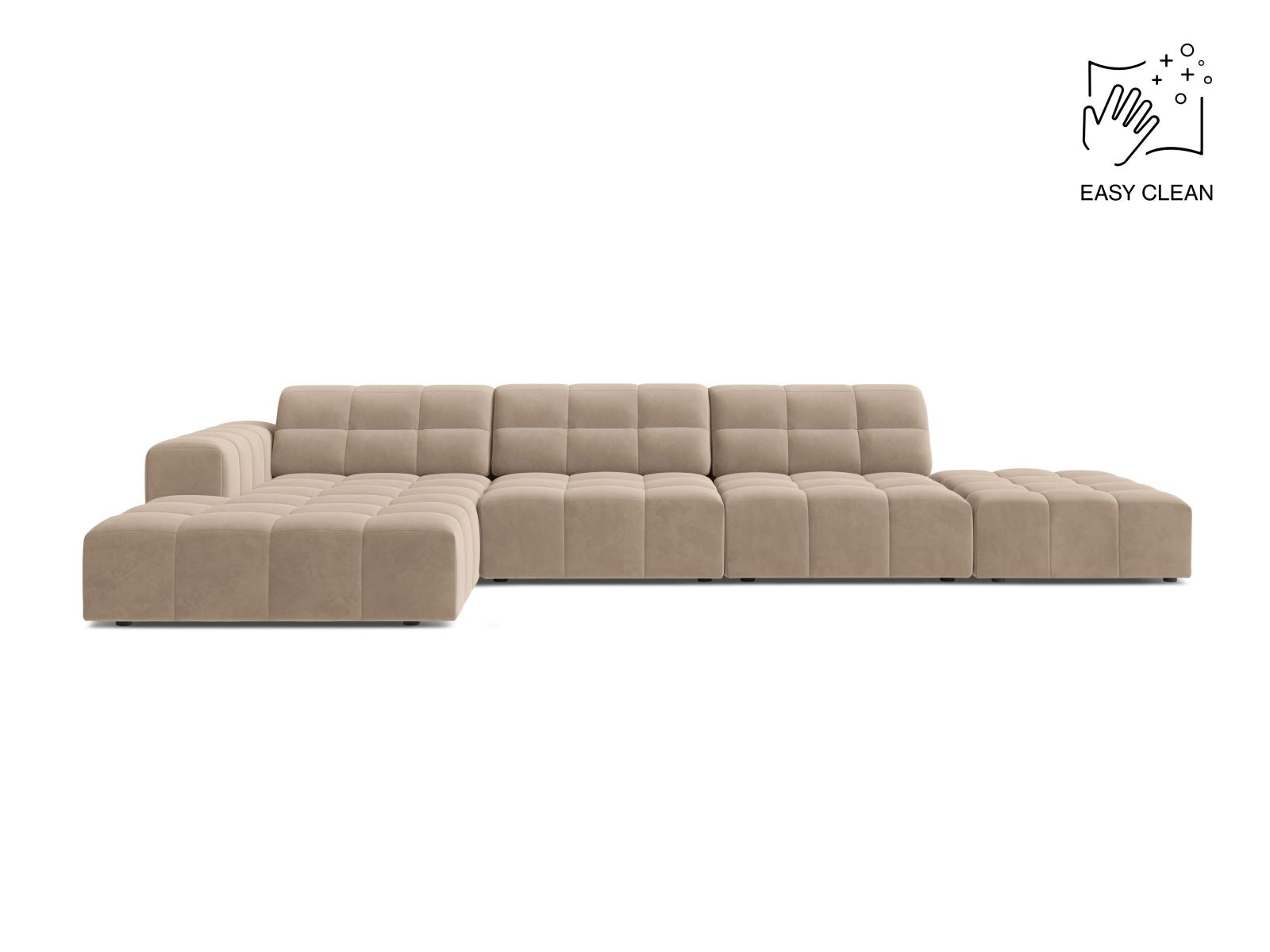 Chicago Corner Sofa, 5 Seats, 348x167 cm — Beige / Left