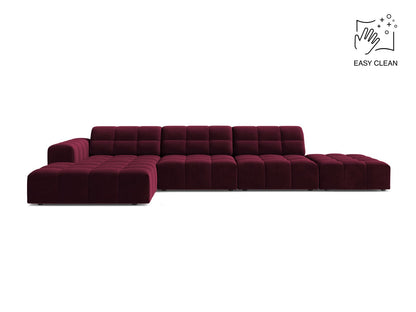 Chicago Corner Sofa, 5 Seats, 348x167 cm — Burgundy / Left
