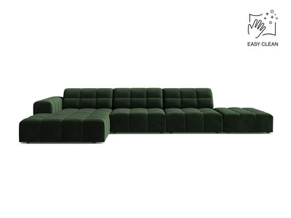 Chicago Corner Sofa, 5 Seats, 348x167 cm — Bottle Green / Left