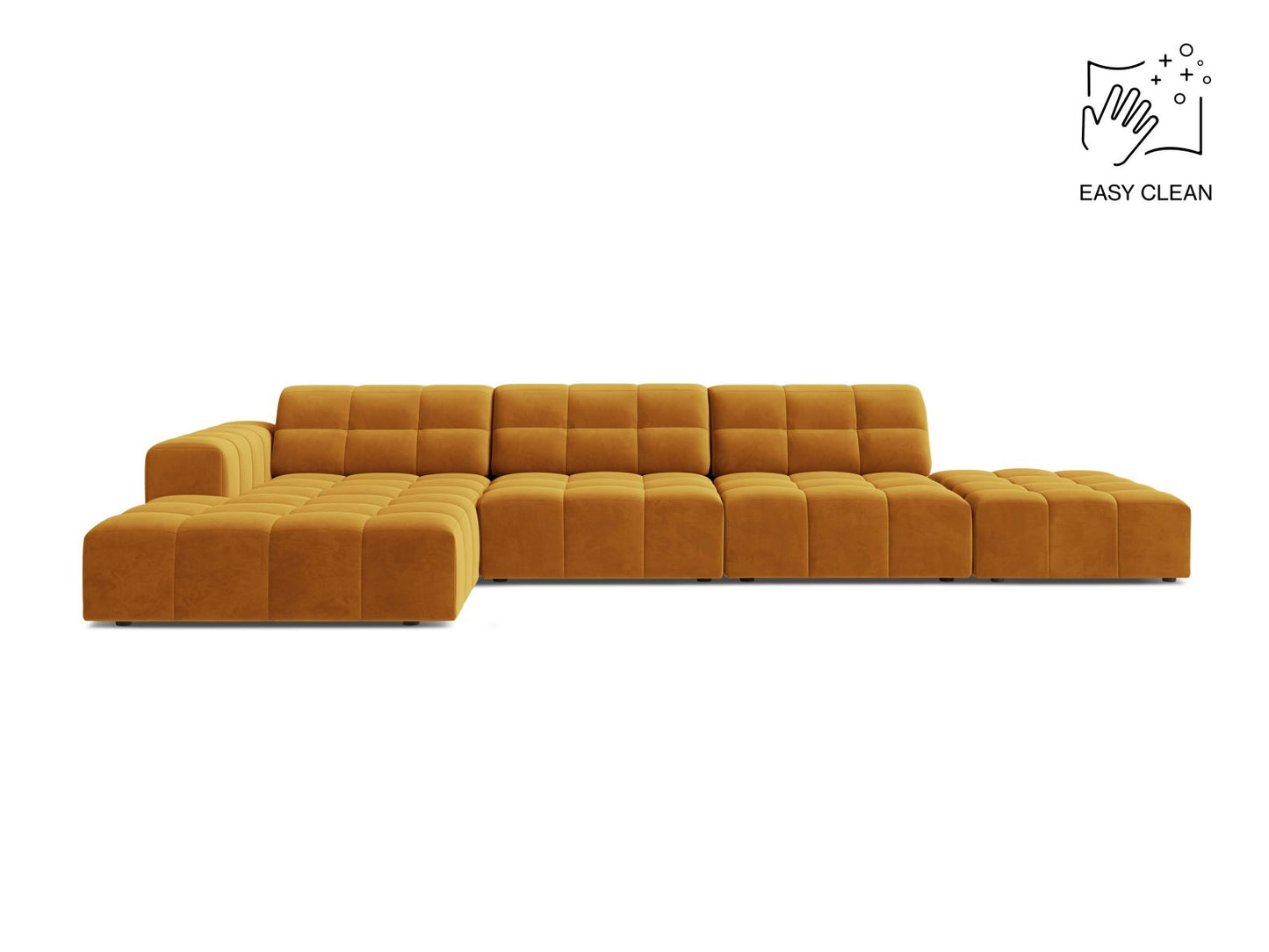 Chicago Corner Sofa, 5 Seats, 348x167 cm — Yellow / Left