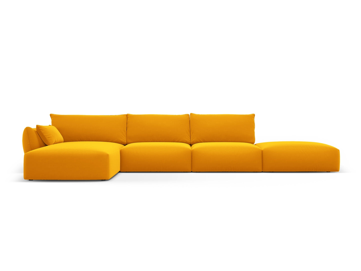Matera Corner Sofa, 5 Seats, 364x171 cm — Yellow / Left