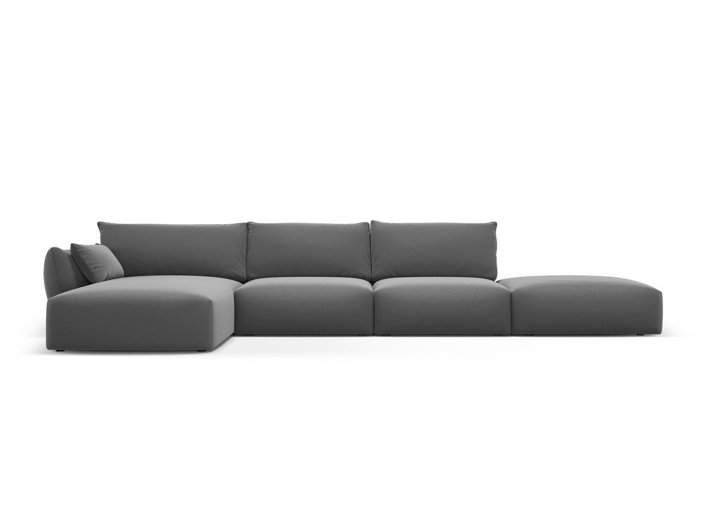 Matera Corner Sofa, 5 Seats, 364x171 cm — Dark Grey / Left
