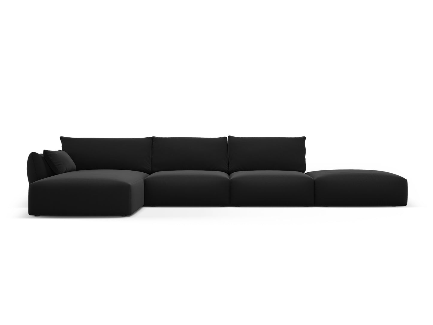 Matera Corner Sofa, 5 Seats, 364x171 cm — Black / Left