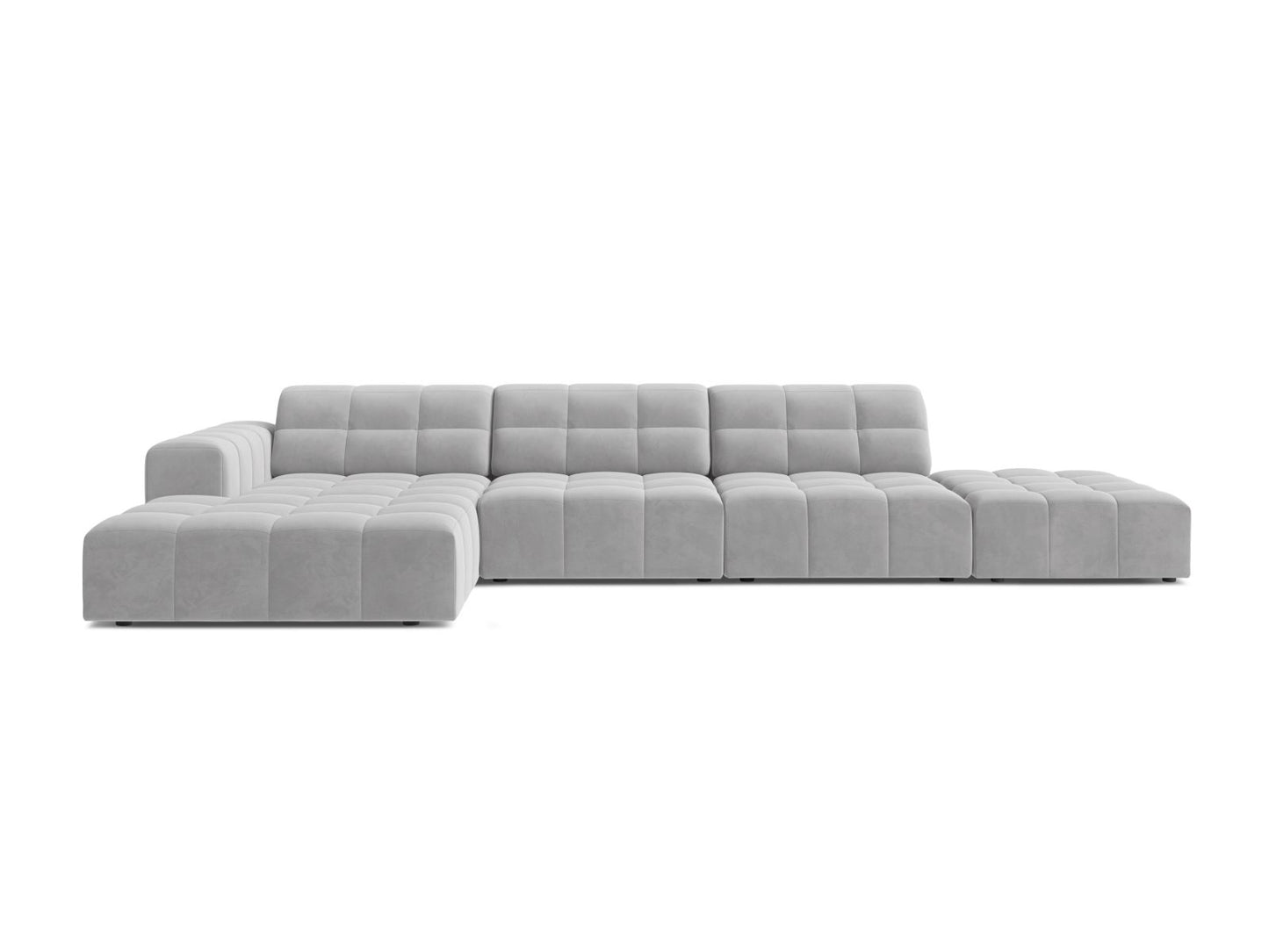 Chicago Corner Sofa, 5 Seats, 348x167 cm — Silver / Left