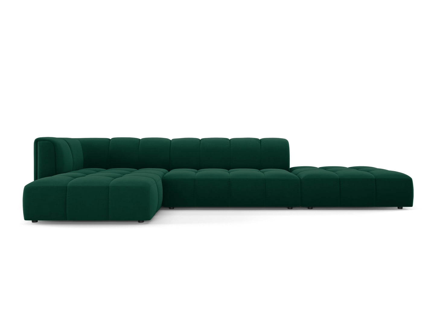 Moritz Modular Corner Sofa, 5 Seats, 323x160 cm — Bottle Green / Left