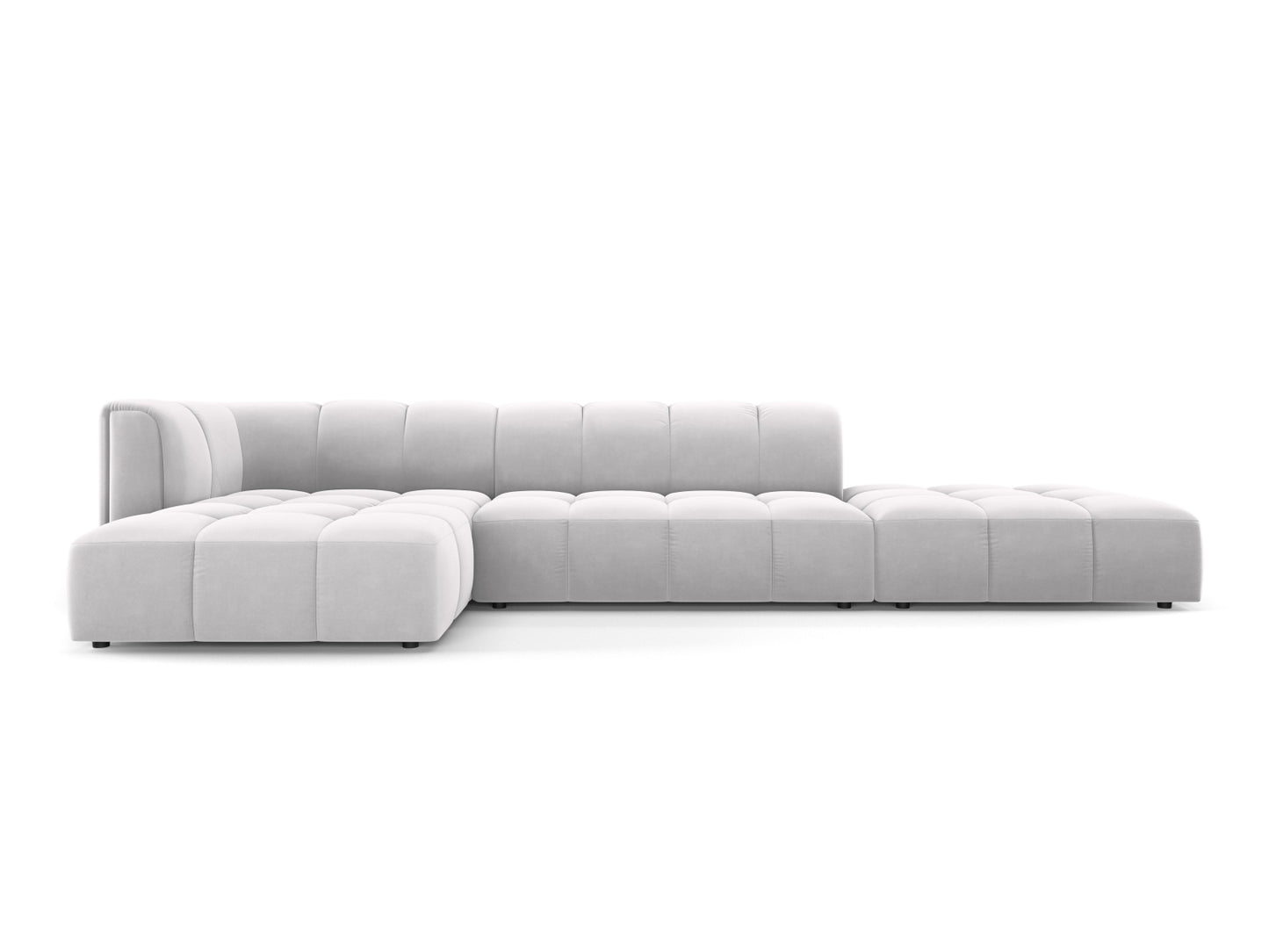 Moritz Modular Corner Sofa, 5 Seats, 323x160 cm — Silver / Left