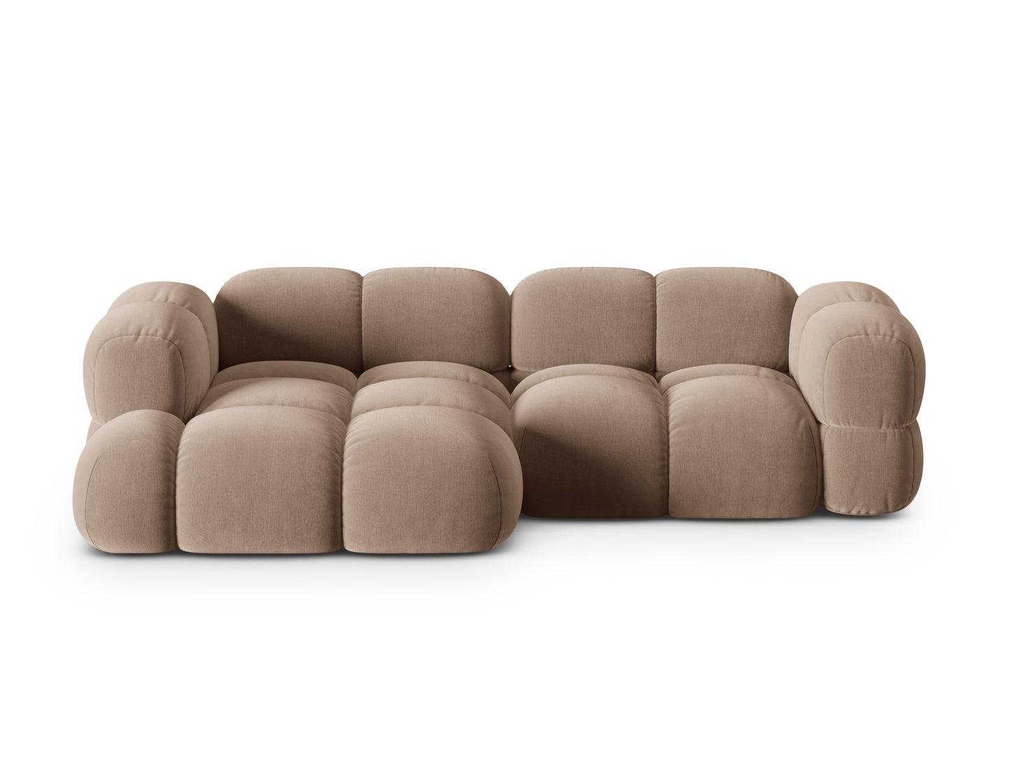 Loretto Corner Sofa, 3 Seats, 250x147 cm — Dark Beige / Left