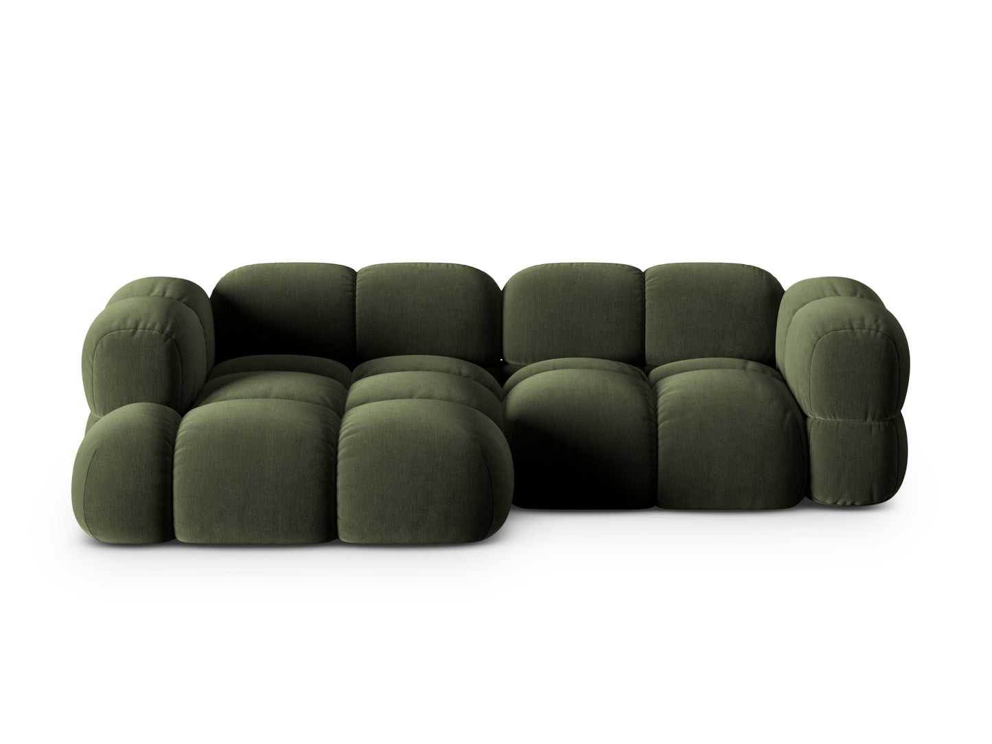 Loretto Corner Sofa, 3 Seats, 250x147 cm — Green / Left