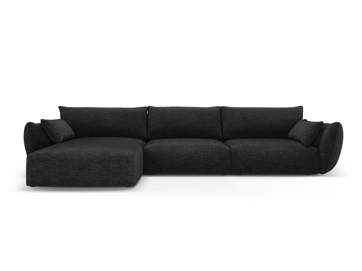 Matera Corner Sofa, 4 Seats, 308x171 cm — Black / Left