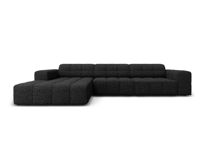 Chicago Corner Sofa, 4 Seats, 294x167 cm — Black / Left