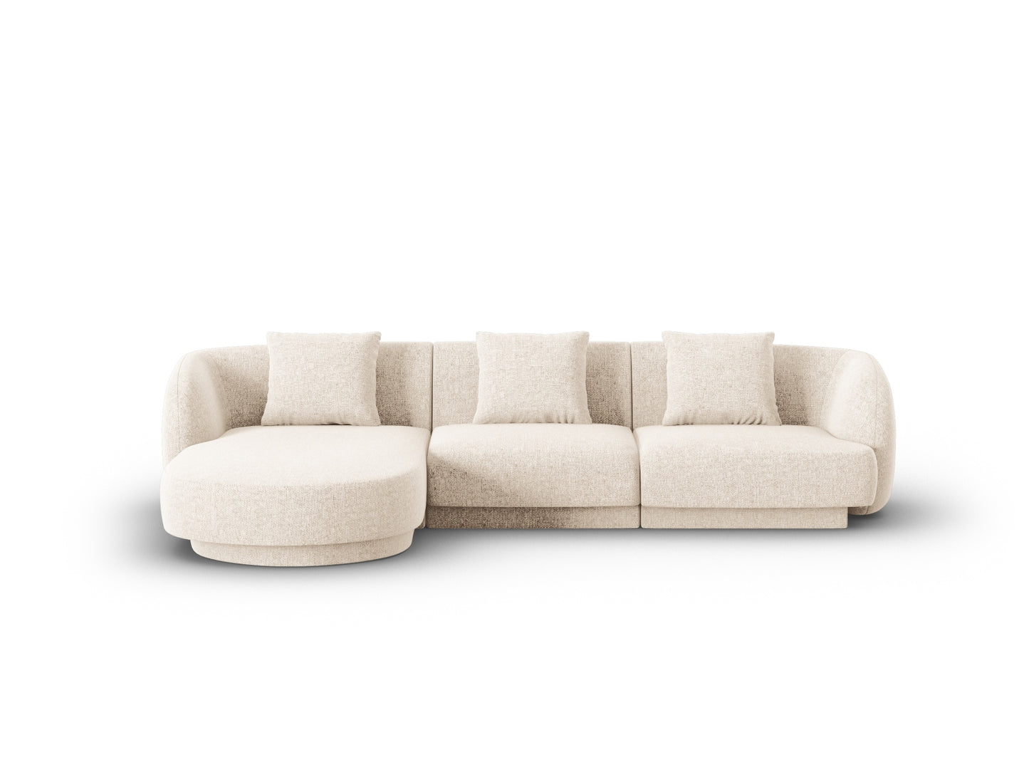 Tulum Corner Sofa, 4 Seats, 255x156 cm — Light Beige / Left