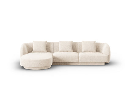 Tulum Corner Sofa, 4 Seats, 255x156 cm — Light Beige / Left