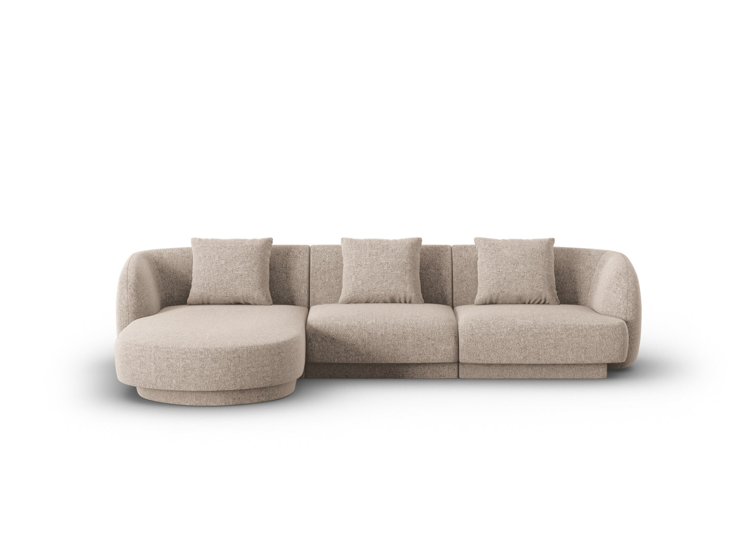 Tulum Corner Sofa, 4 Seats, 255x156 cm — Beige / Left