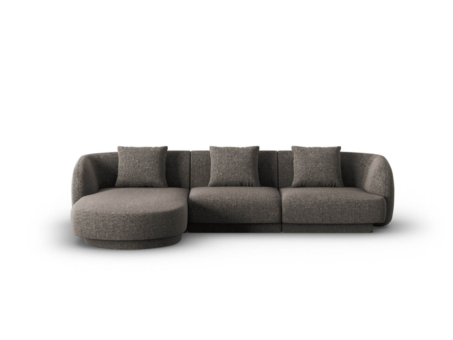 Tulum Corner Sofa, 4 Seats, 255x156 cm — Grey / Left