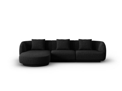 Tulum Corner Sofa, 4 Seats, 255x156 cm — Black / Left