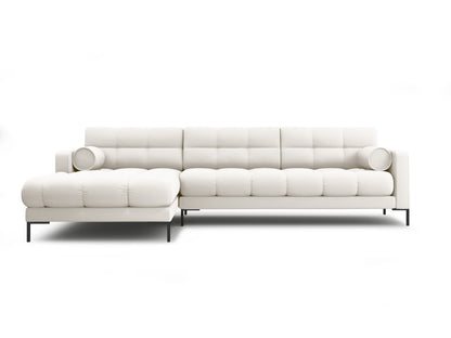 Bali Corner Sofa, 5 Seats, 293x185 cm — Light Beige / Black Metal / Left