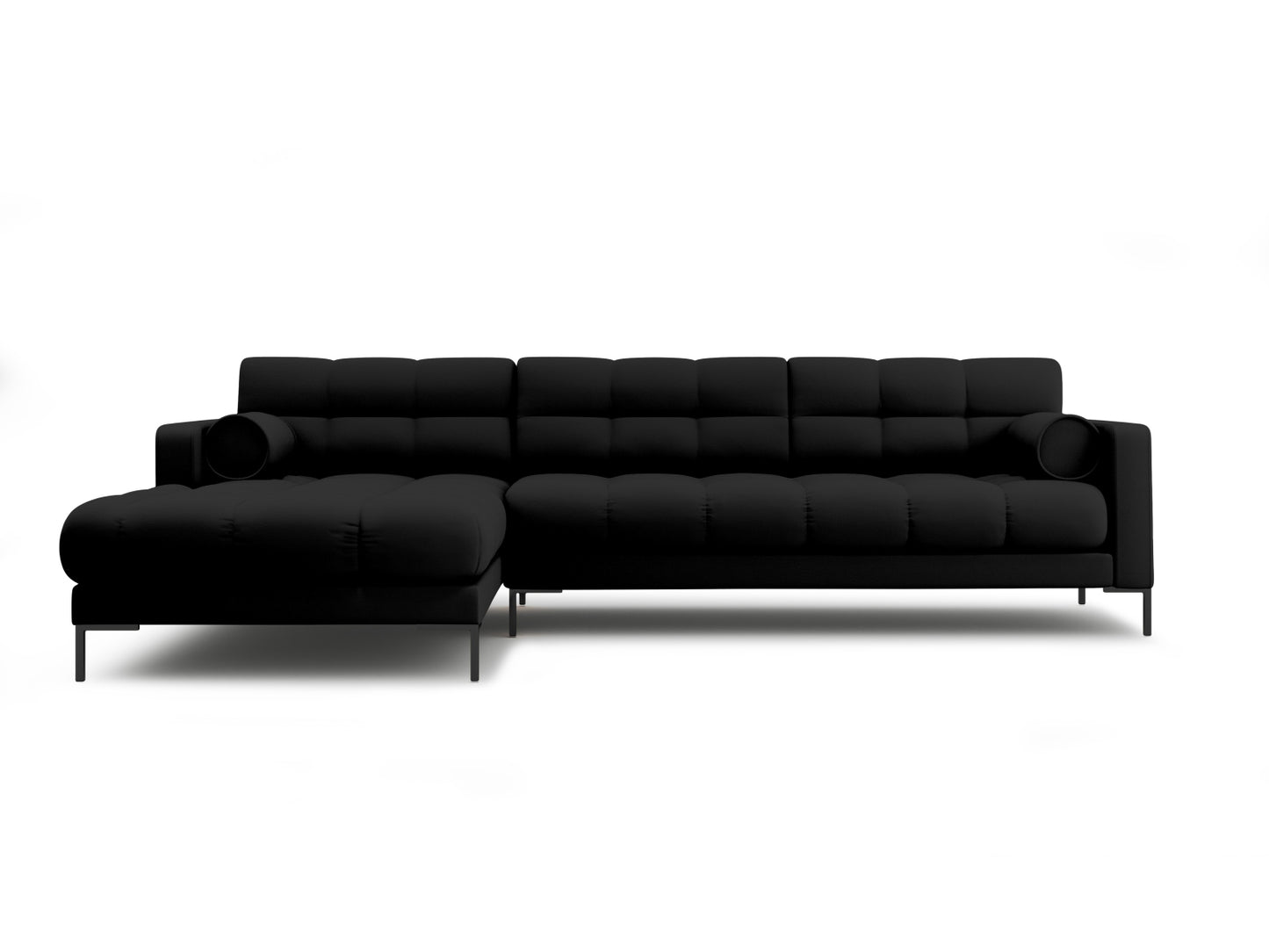 Bali Corner Sofa, 5 Seats, 293x185 cm — Black / Black Metal / Left