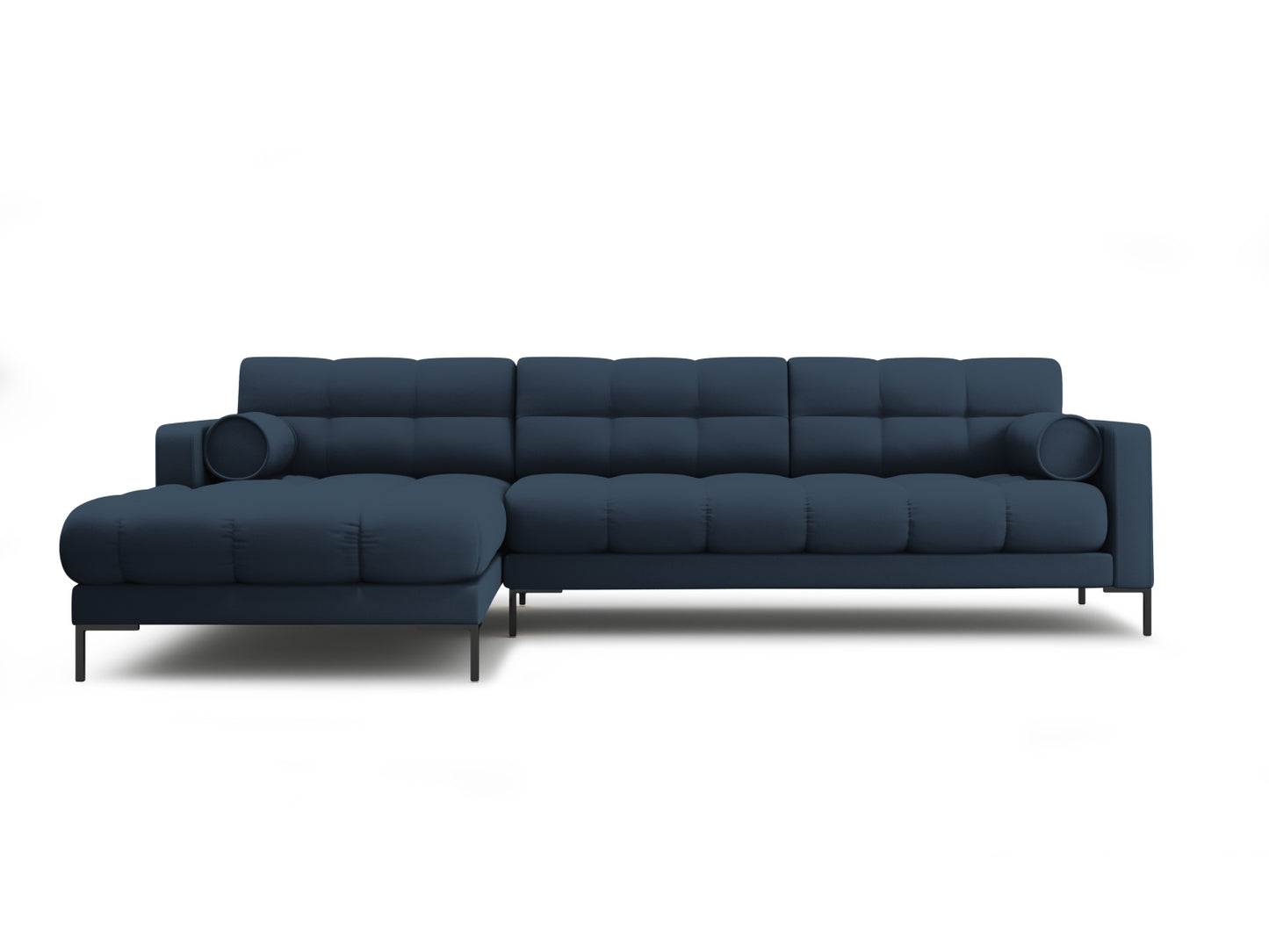 Bali Corner Sofa, 5 Seats, 293x185 cm — Blue / Black Metal / Left