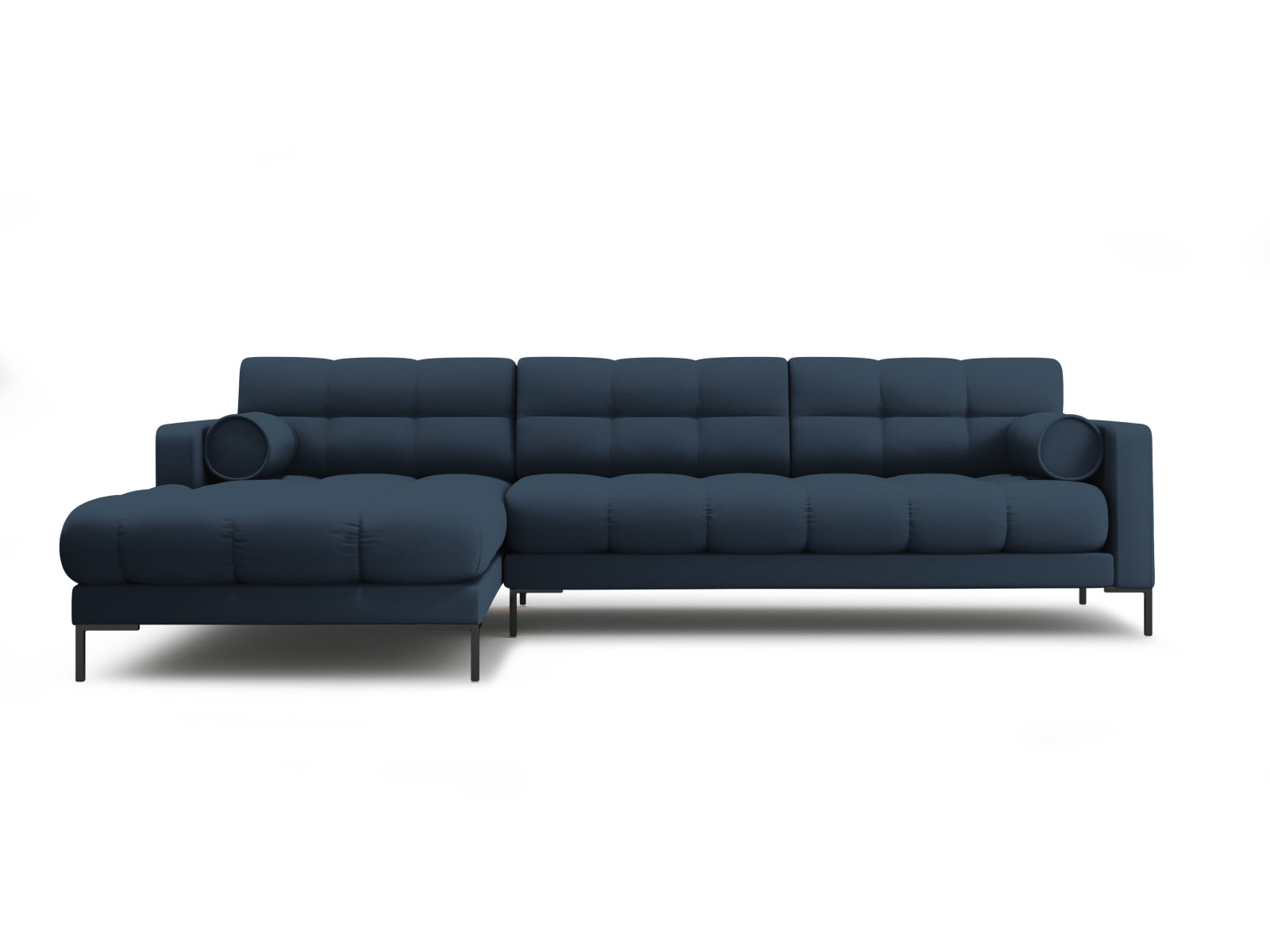 Bali Corner Sofa, 5 Seats, 293x185 cm — Blue / Black Metal / Left
