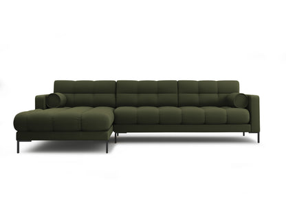 Bali Corner Sofa, 5 Seats, 293x185 cm — Green / Black Metal / Left