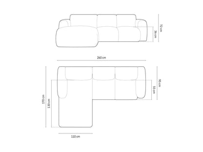 Nolio Corner Sofa, 4 Seats, 260x170 cm