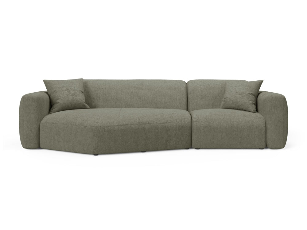 Strino Modular Corner Sofa, 3 Seats, 308x136 cm — Dark Olive Green / Left
