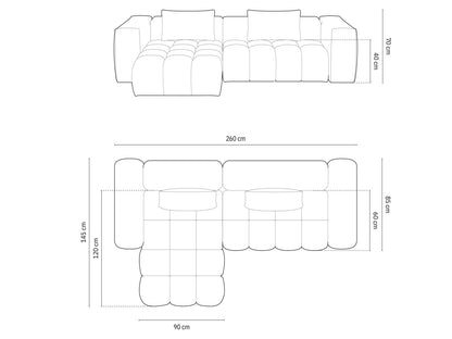 Verona Modular Corner Sofa, 3 Seats, 260x145 cm