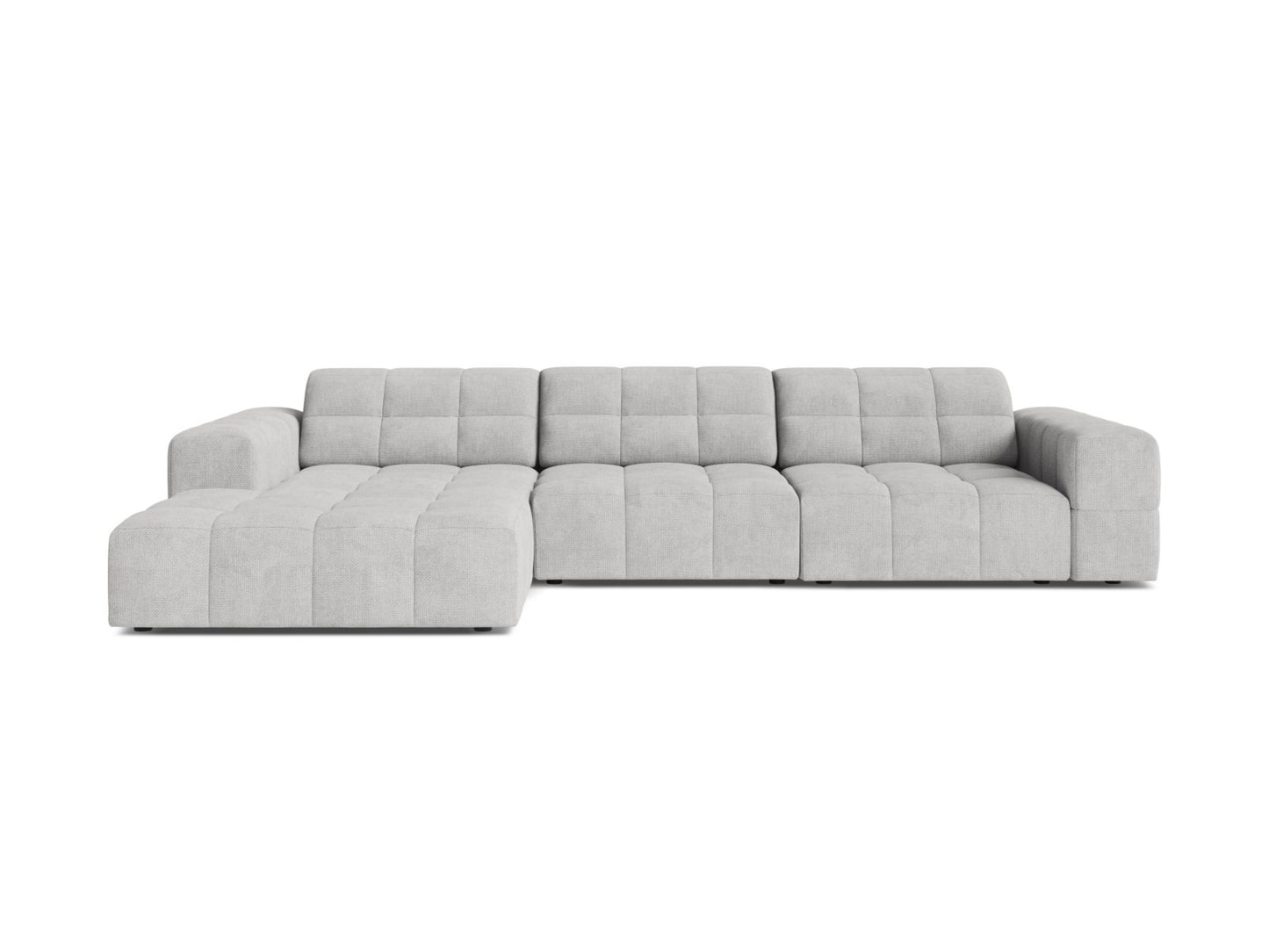 Chicago Corner Sofa, 4 Seats, 294x167 cm — Silver / Left