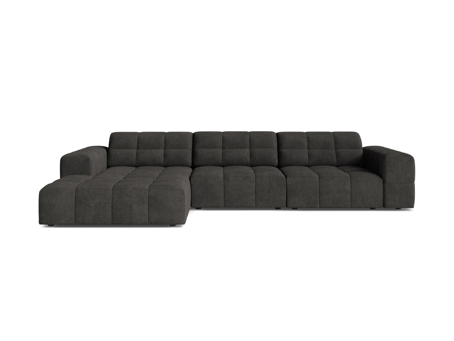 Chicago Corner Sofa, 4 Seats, 294x167 cm — Dark Grey / Left