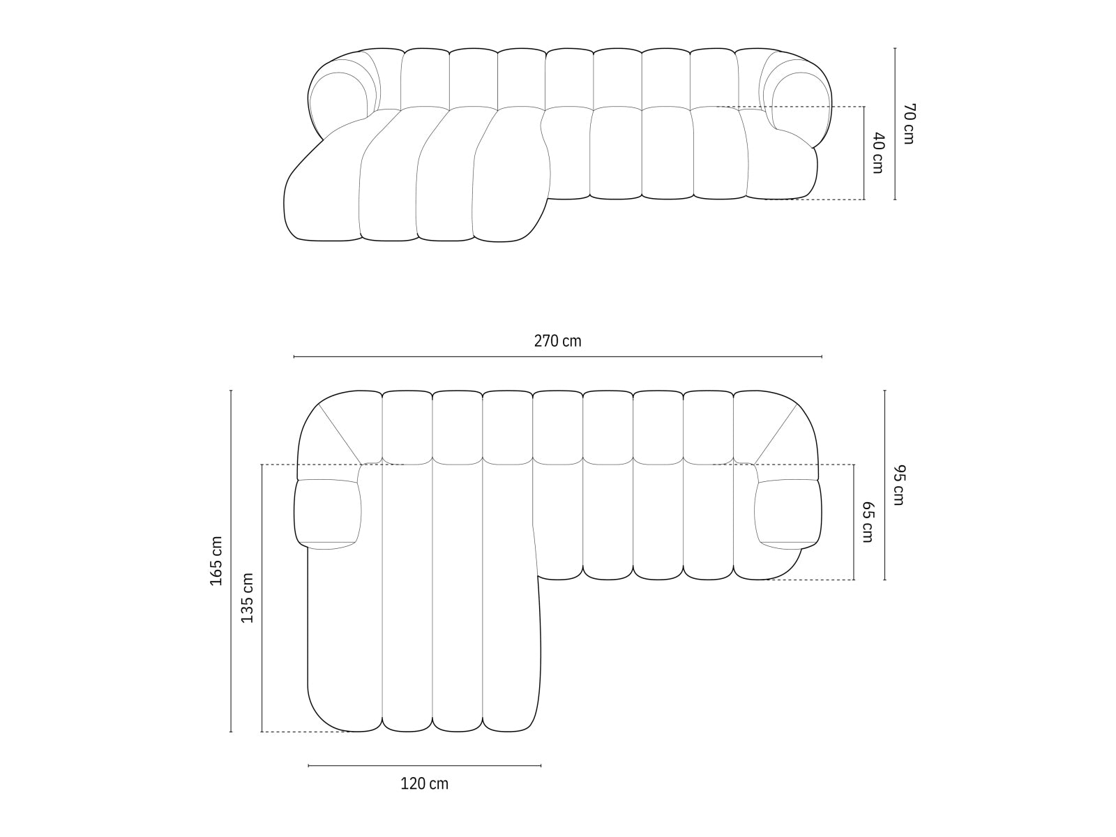 Koge Corner Sofa, 5 Seats, 270x165 cm