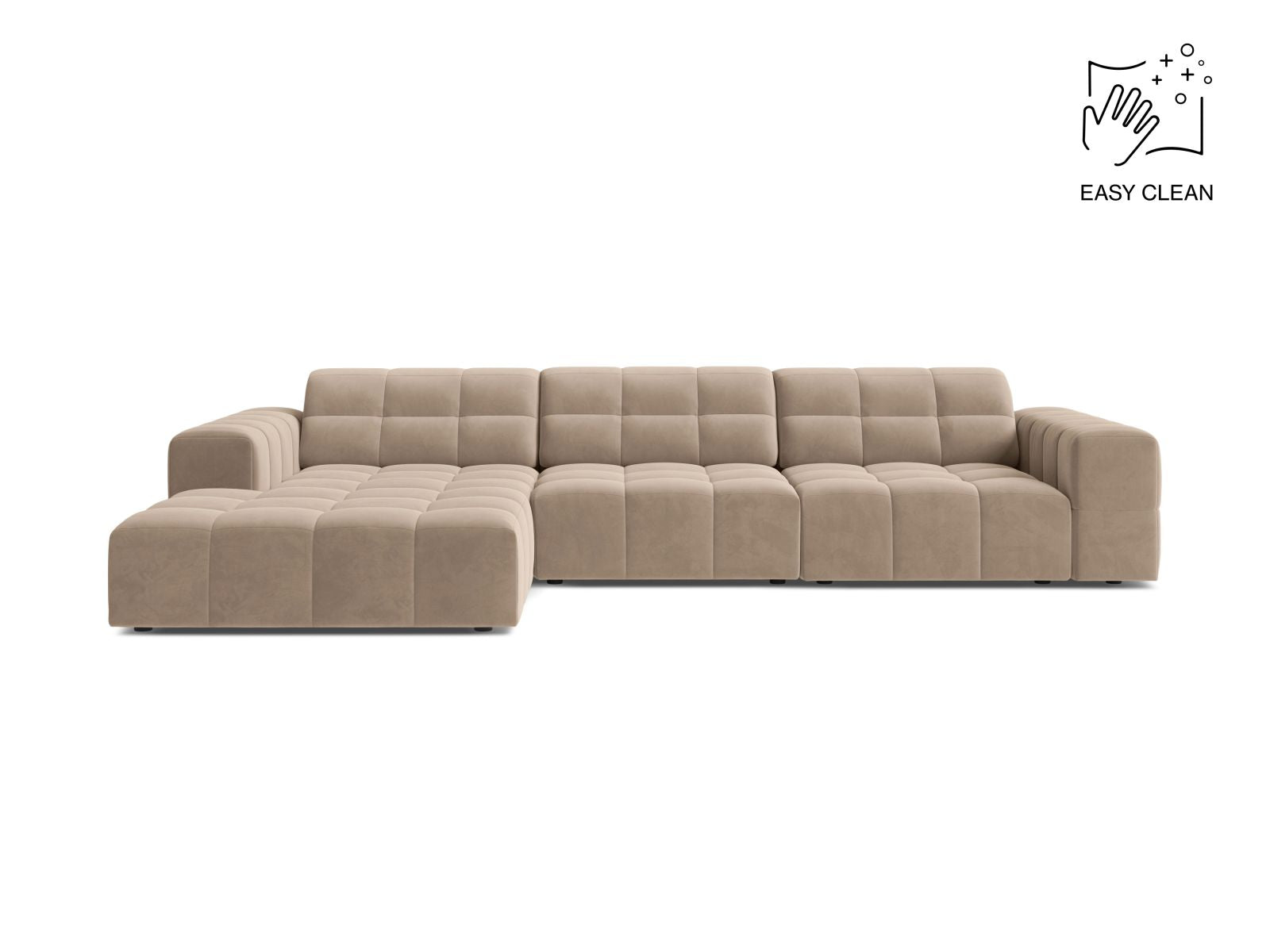 Chicago Corner Sofa, 4 Seats, 294x167 cm — Beige / Left