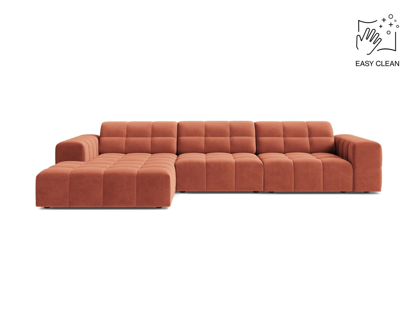 Chicago Corner Sofa, 4 Seats, 294x167 cm — Coral / Left