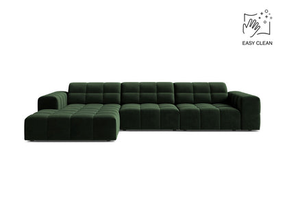 Chicago Corner Sofa, 4 Seats, 294x167 cm — Bottle Green / Left