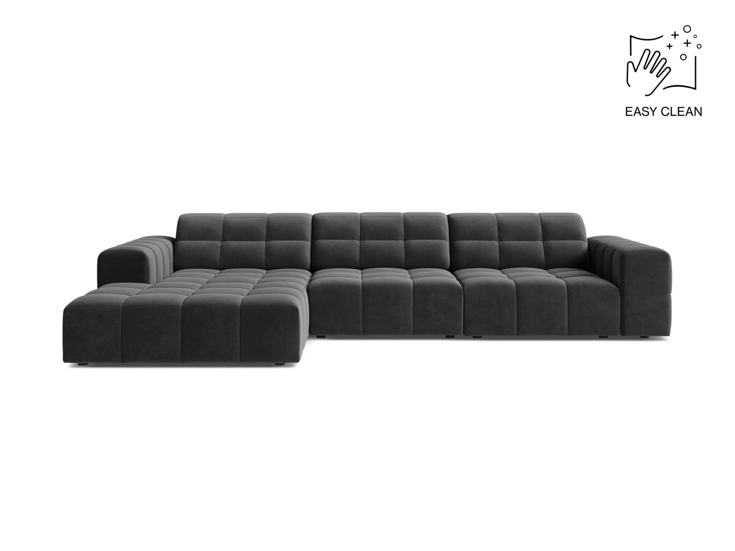 Chicago Corner Sofa, 4 Seats, 294x167 cm — Grey / Left
