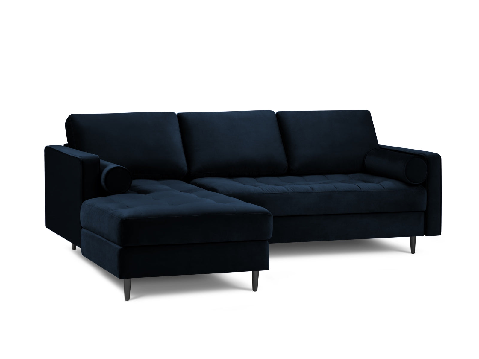 Aspen Corner Sofa, 4 Seats, 236x170 cm — Royal Blue / Black Chrome Metal / Left