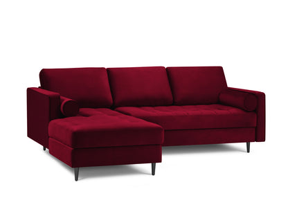 Aspen Corner Sofa, 4 Seats, 236x170 cm — Red / Black Chrome Metal / Left