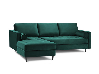 Aspen Corner Sofa, 4 Seats, 236x170 cm — Petrol / Black Chrome Metal / Left
