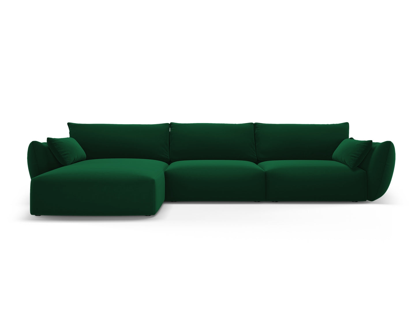 Matera Corner Sofa, 4 Seats, 308x171 cm — Bottle Green / Left